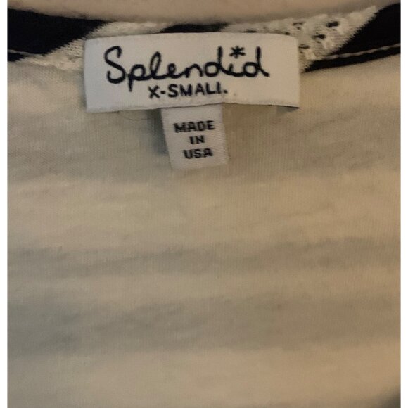 SPLENDID Revolve White + Navy Striped Marina Eyelet Striped Maxi Dress Size XS - Picture 4 of 8